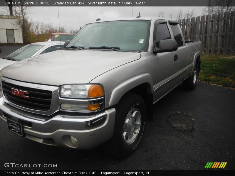 Silver Birch Metallic / Dark Pewter 2004 GMC Sierra 1500 SLT Extended Cab 4x4
