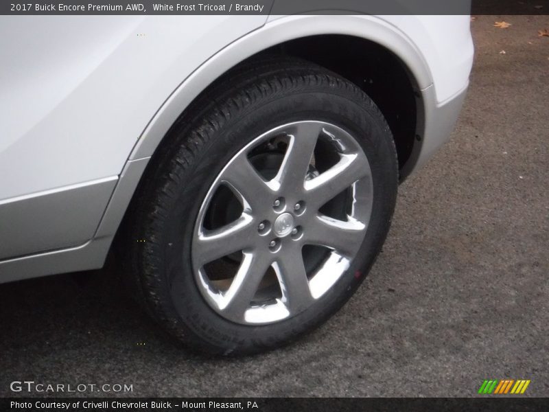 White Frost Tricoat / Brandy 2017 Buick Encore Premium AWD