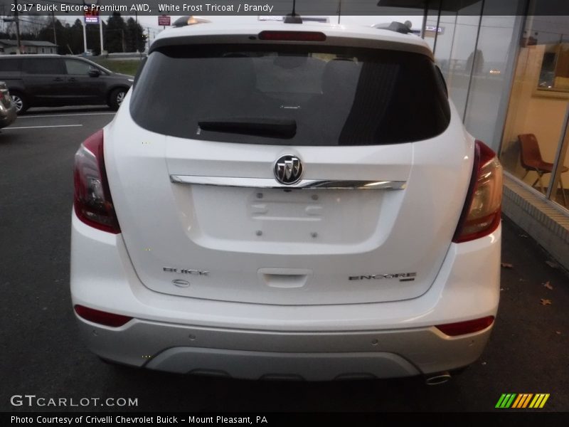 White Frost Tricoat / Brandy 2017 Buick Encore Premium AWD