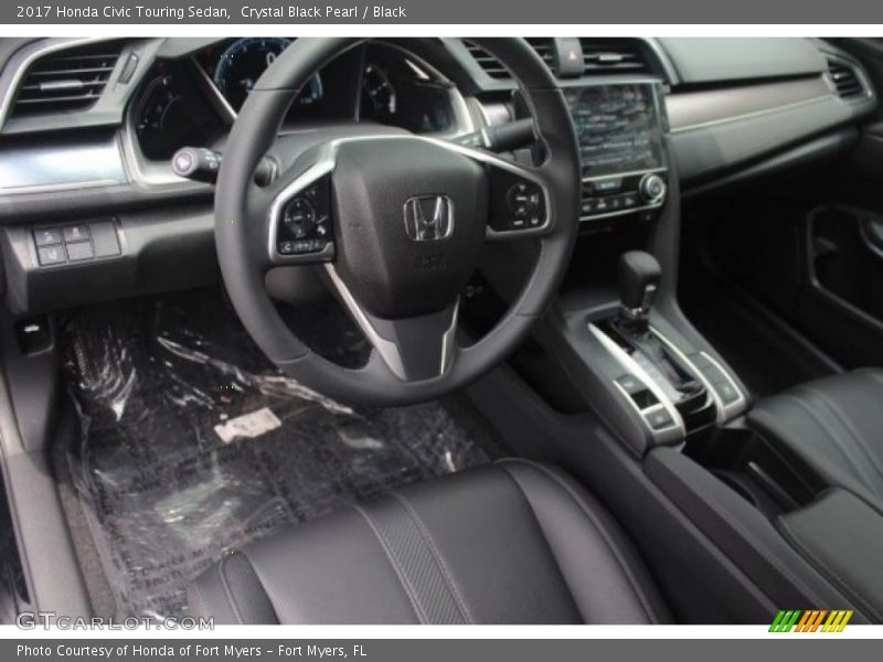 Crystal Black Pearl / Black 2017 Honda Civic Touring Sedan