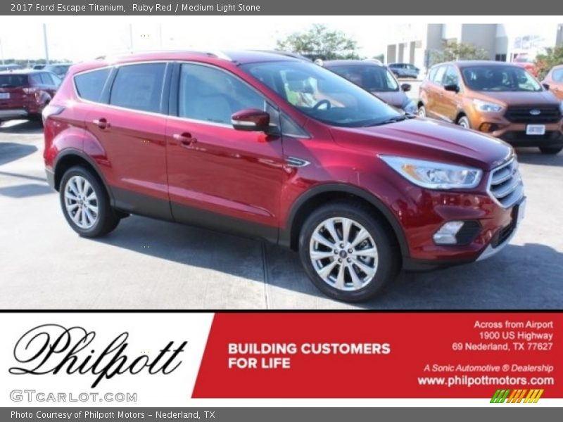 Ruby Red / Medium Light Stone 2017 Ford Escape Titanium