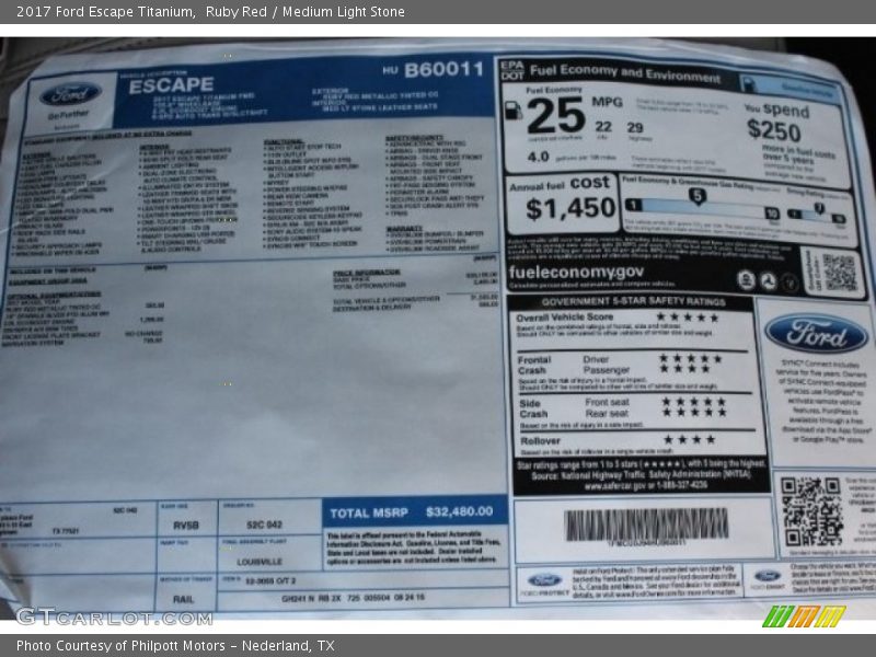 Ruby Red / Medium Light Stone 2017 Ford Escape Titanium