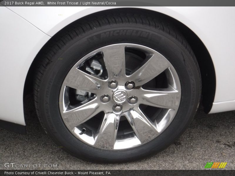 White Frost Tricoat / Light Neutral/Cocoa 2017 Buick Regal AWD