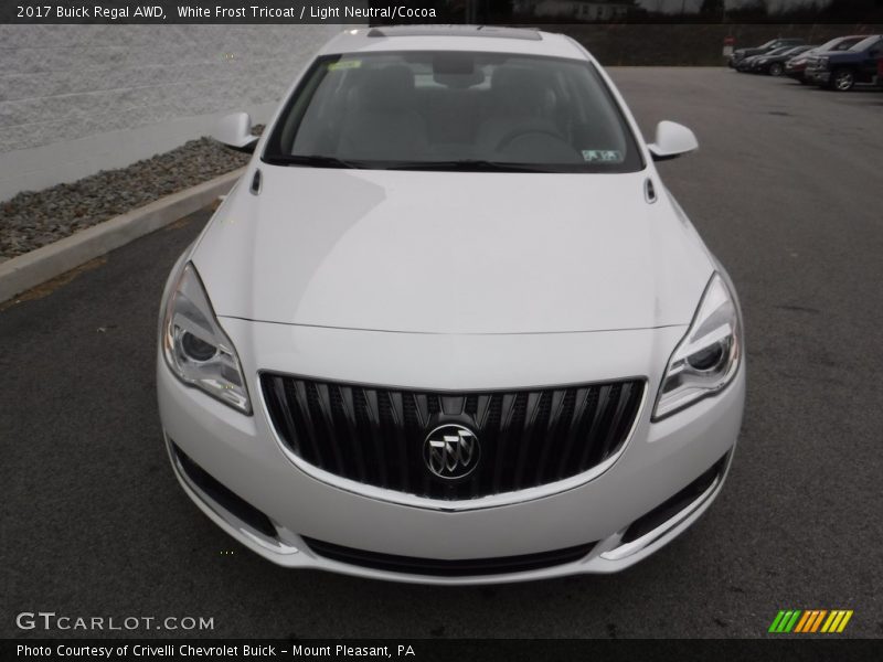 White Frost Tricoat / Light Neutral/Cocoa 2017 Buick Regal AWD