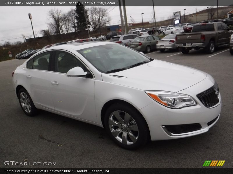 White Frost Tricoat / Light Neutral/Cocoa 2017 Buick Regal AWD