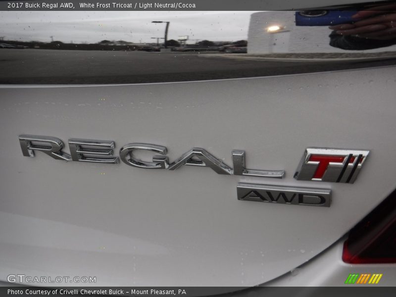 White Frost Tricoat / Light Neutral/Cocoa 2017 Buick Regal AWD