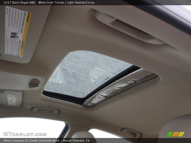 White Frost Tricoat / Light Neutral/Cocoa 2017 Buick Regal AWD