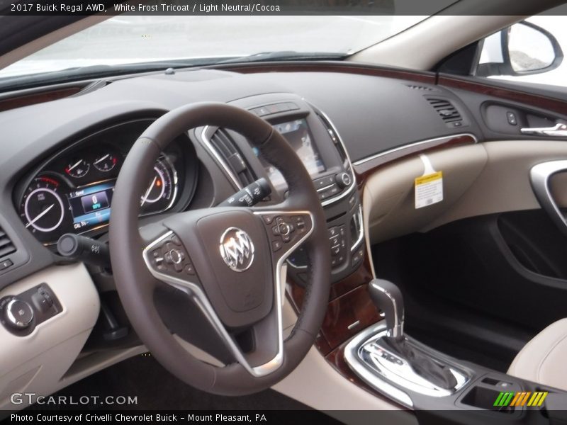 White Frost Tricoat / Light Neutral/Cocoa 2017 Buick Regal AWD