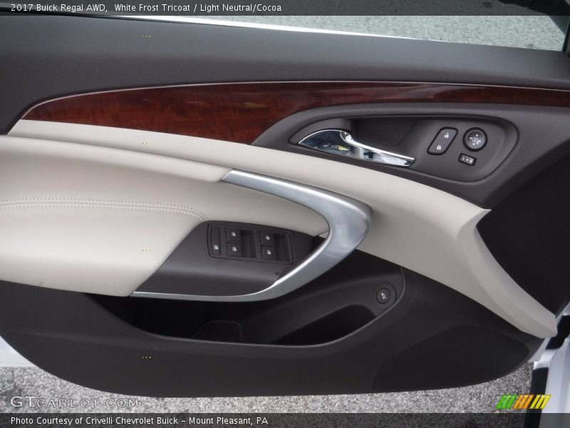White Frost Tricoat / Light Neutral/Cocoa 2017 Buick Regal AWD