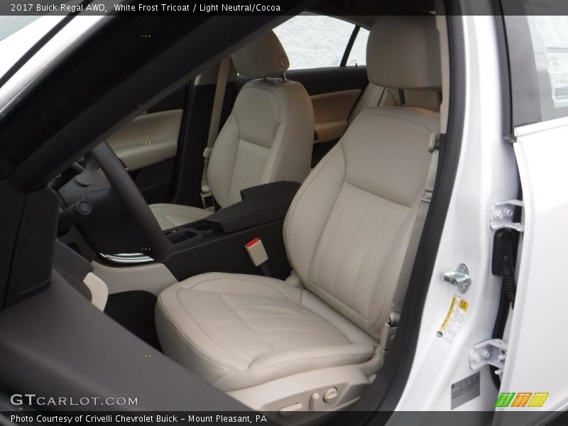 White Frost Tricoat / Light Neutral/Cocoa 2017 Buick Regal AWD