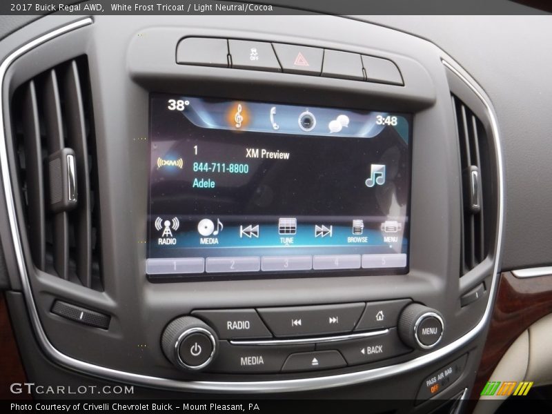 White Frost Tricoat / Light Neutral/Cocoa 2017 Buick Regal AWD