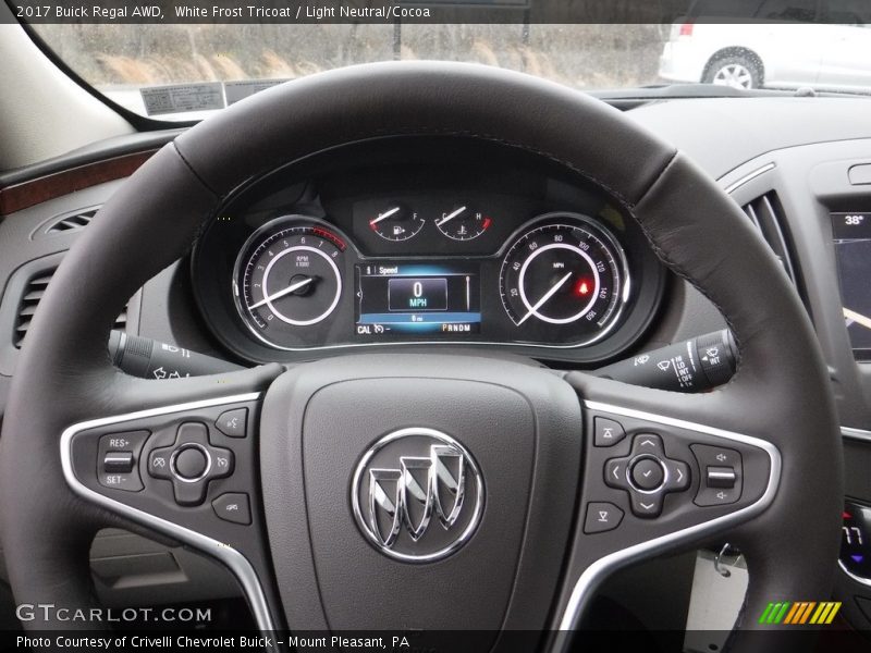White Frost Tricoat / Light Neutral/Cocoa 2017 Buick Regal AWD