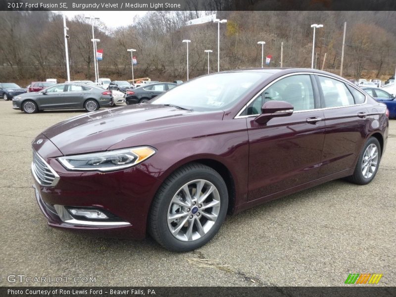 Burgundy Velvet / Medium Light Stone 2017 Ford Fusion SE