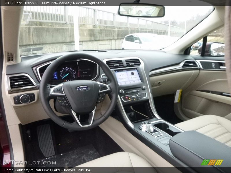 Burgundy Velvet / Medium Light Stone 2017 Ford Fusion SE