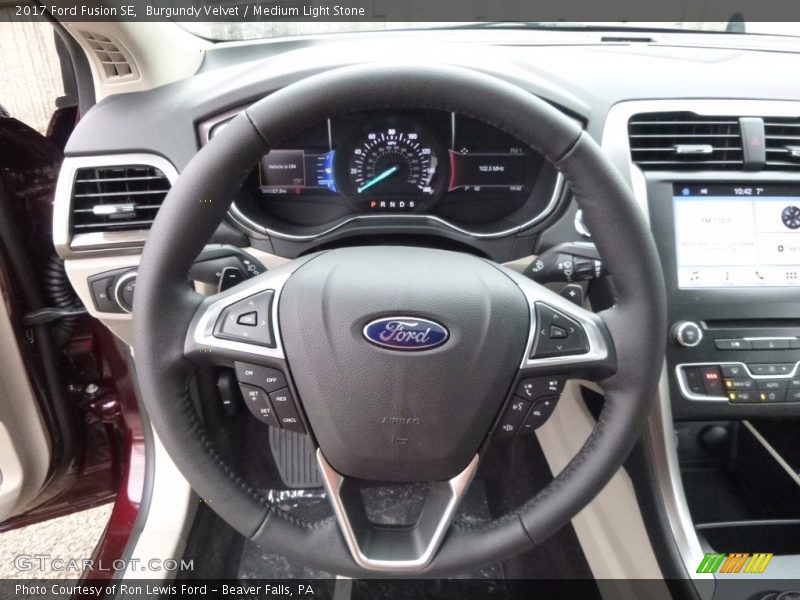 Burgundy Velvet / Medium Light Stone 2017 Ford Fusion SE