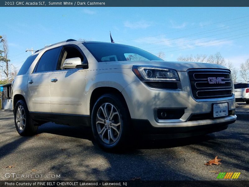 Summit White / Dark Cashmere 2013 GMC Acadia SLT