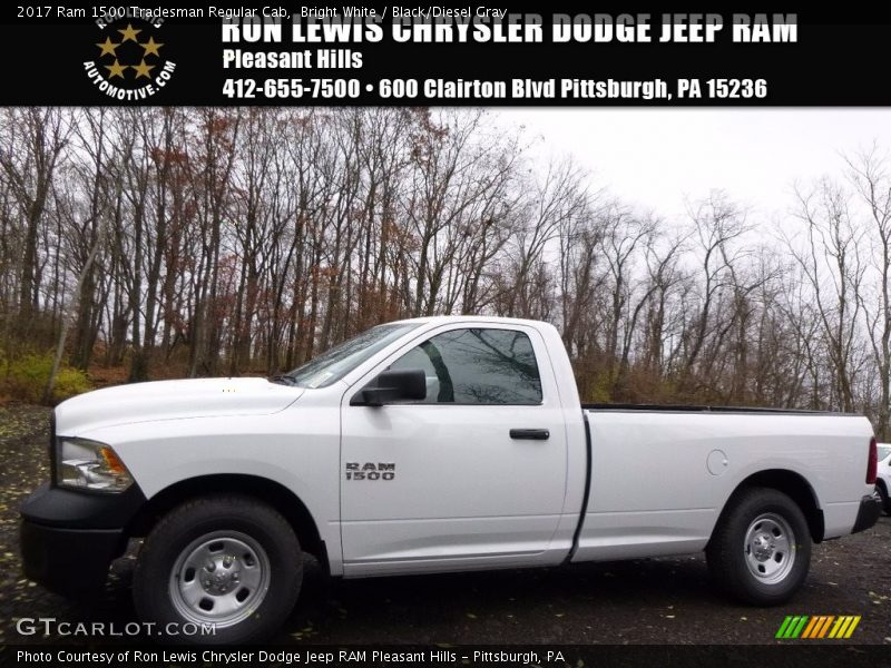 Bright White / Black/Diesel Gray 2017 Ram 1500 Tradesman Regular Cab