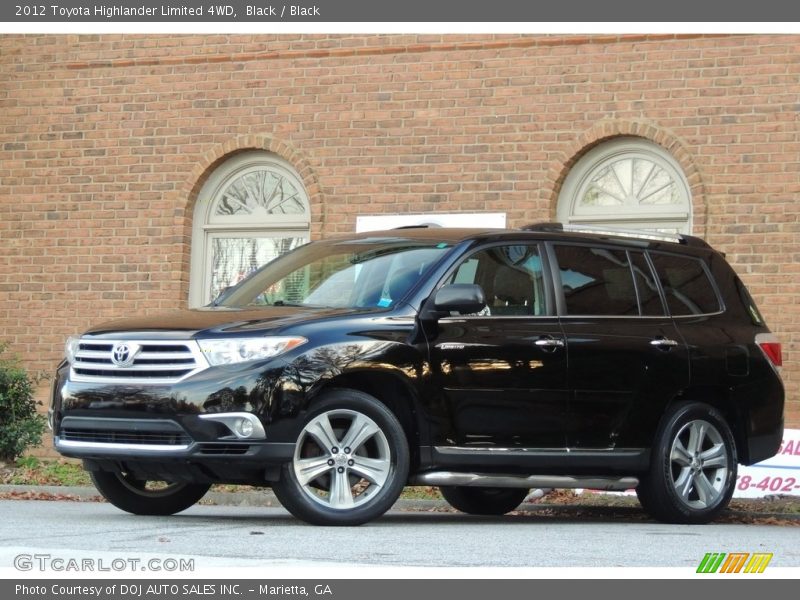 Black / Black 2012 Toyota Highlander Limited 4WD