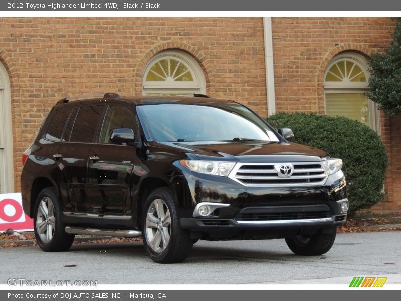 Black / Black 2012 Toyota Highlander Limited 4WD