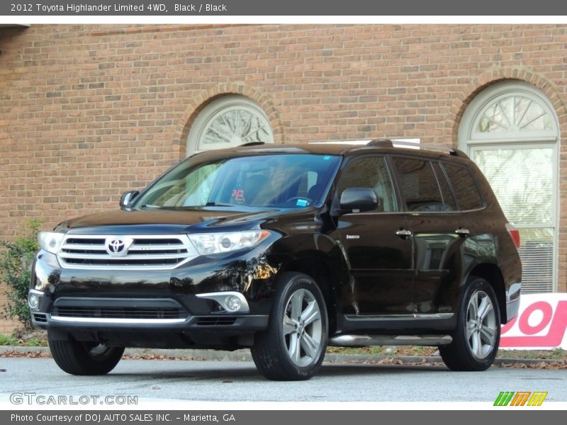 Black / Black 2012 Toyota Highlander Limited 4WD