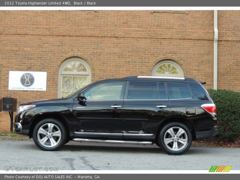Black / Black 2012 Toyota Highlander Limited 4WD