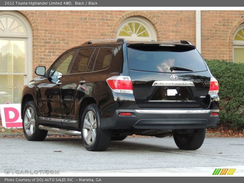 Black / Black 2012 Toyota Highlander Limited 4WD