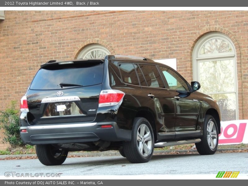 Black / Black 2012 Toyota Highlander Limited 4WD