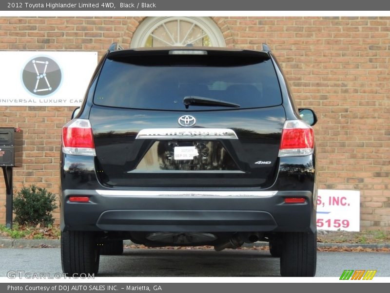 Black / Black 2012 Toyota Highlander Limited 4WD