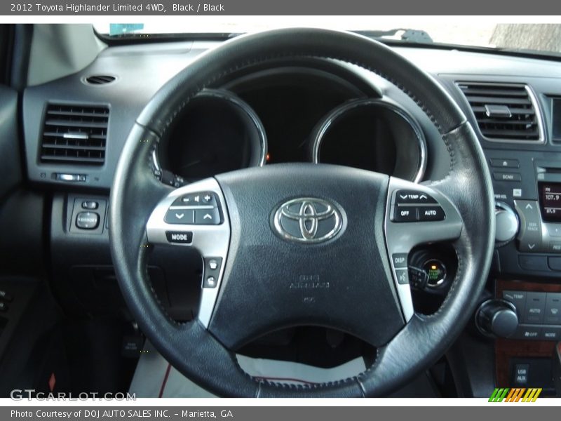 Black / Black 2012 Toyota Highlander Limited 4WD