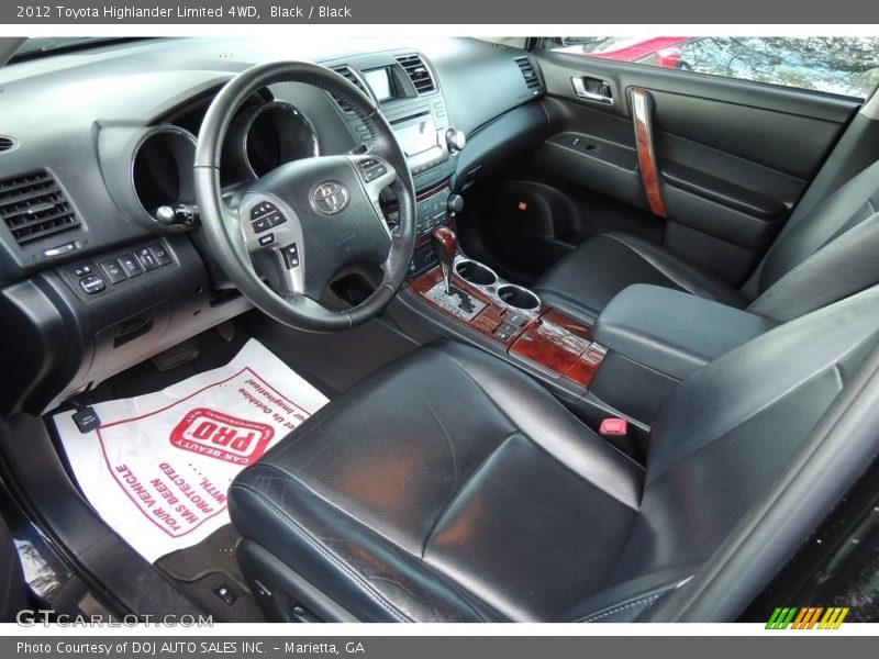 Black / Black 2012 Toyota Highlander Limited 4WD