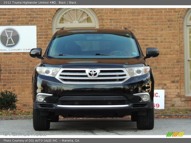 Black / Black 2012 Toyota Highlander Limited 4WD