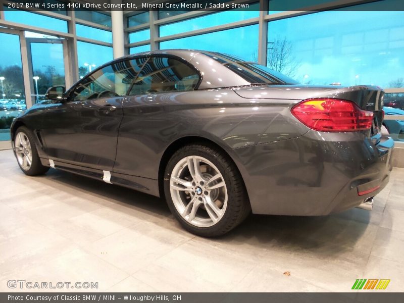 Mineral Grey Metallic / Saddle Brown 2017 BMW 4 Series 440i xDrive Convertible