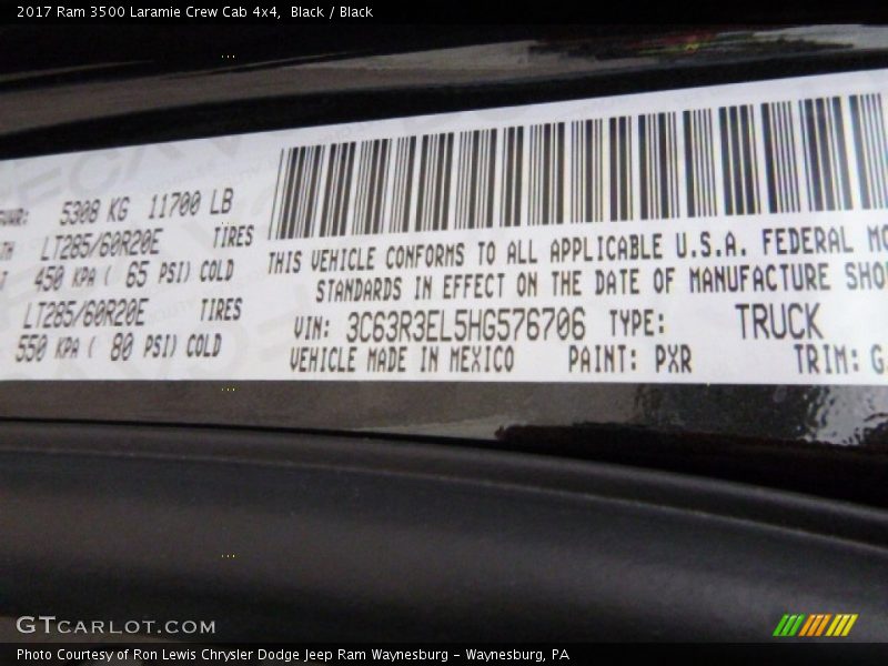 Black / Black 2017 Ram 3500 Laramie Crew Cab 4x4