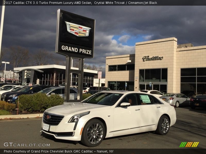 Crystal White Tricoat / Cinnamon/Jet Black 2017 Cadillac CT6 3.0 Turbo Premium Luxury AWD Sedan