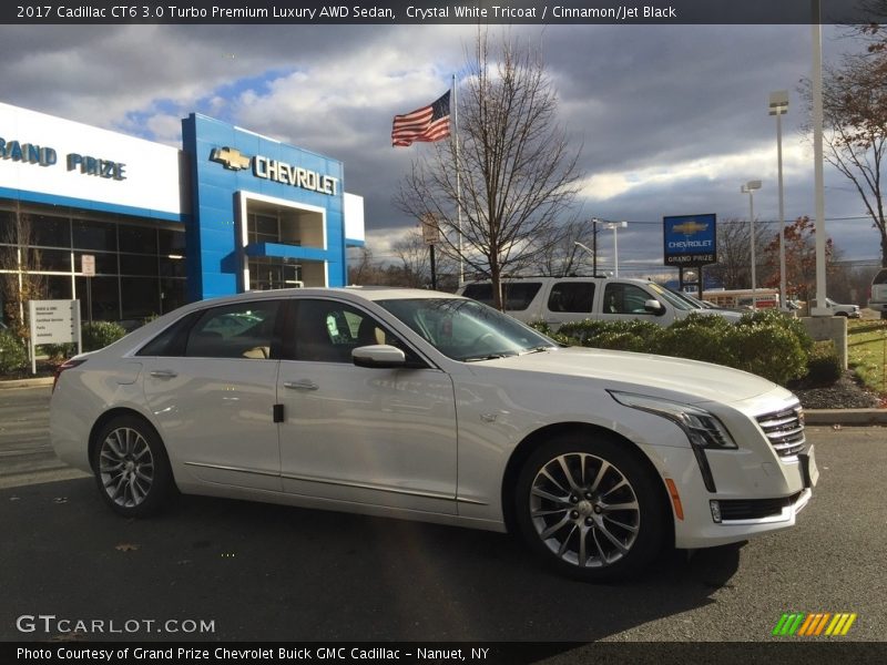 Crystal White Tricoat / Cinnamon/Jet Black 2017 Cadillac CT6 3.0 Turbo Premium Luxury AWD Sedan