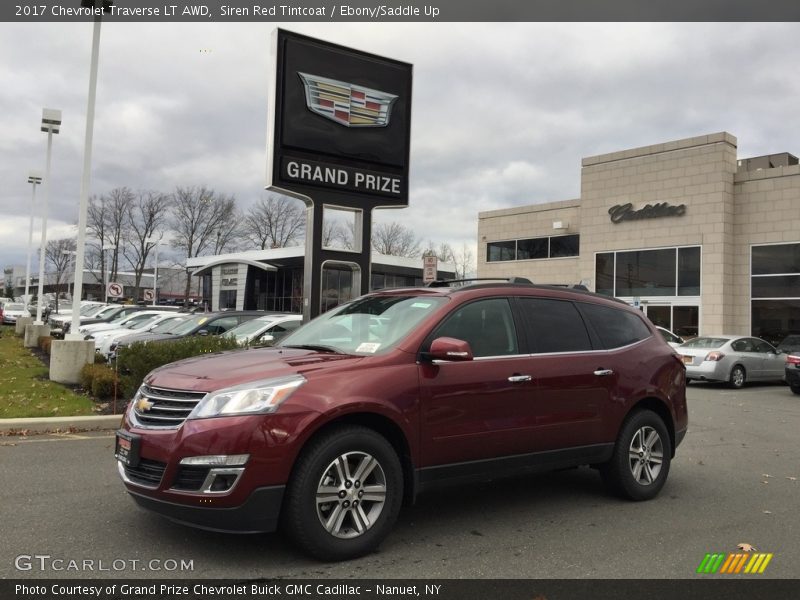 Siren Red Tintcoat / Ebony/Saddle Up 2017 Chevrolet Traverse LT AWD