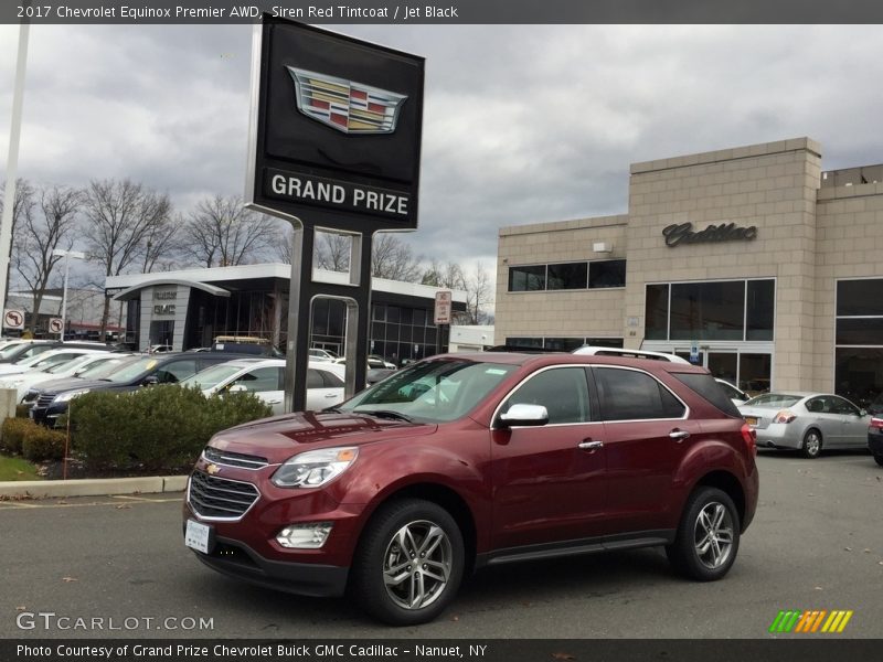 Siren Red Tintcoat / Jet Black 2017 Chevrolet Equinox Premier AWD