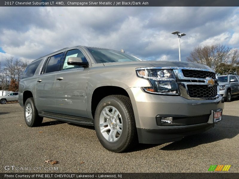 Champagne Silver Metallic / Jet Black/Dark Ash 2017 Chevrolet Suburban LT 4WD