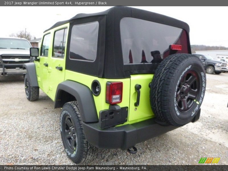 Hypergreen / Black 2017 Jeep Wrangler Unlimited Sport 4x4
