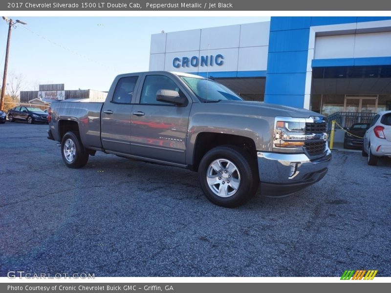 Pepperdust Metallic / Jet Black 2017 Chevrolet Silverado 1500 LT Double Cab