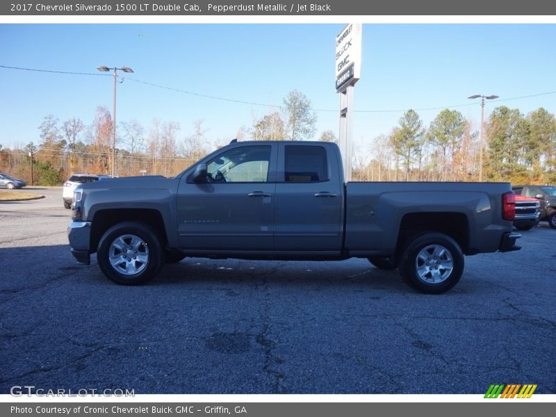 Pepperdust Metallic / Jet Black 2017 Chevrolet Silverado 1500 LT Double Cab