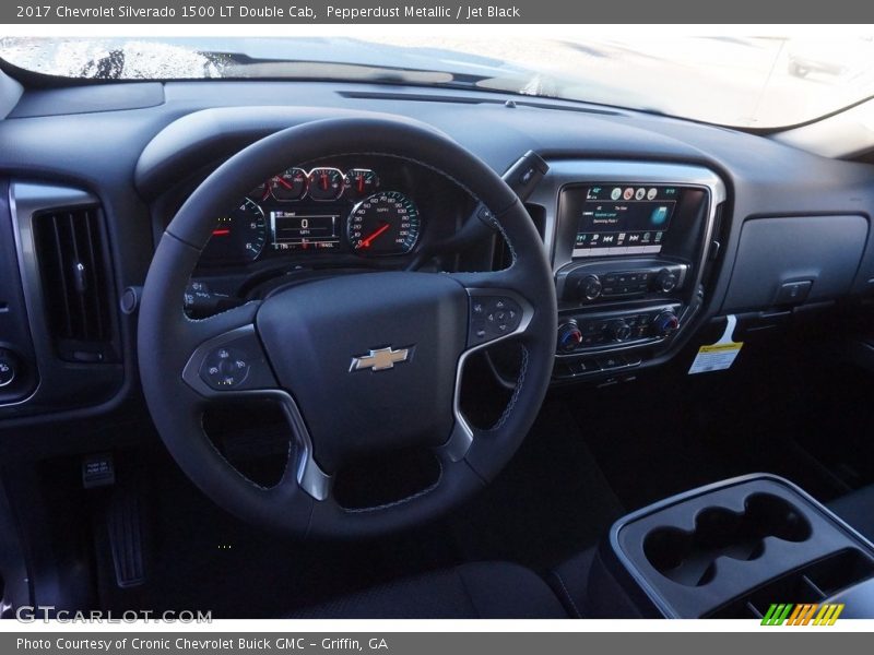 Pepperdust Metallic / Jet Black 2017 Chevrolet Silverado 1500 LT Double Cab