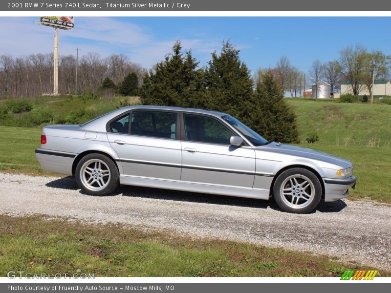 Titanium Silver Metallic / Grey 2001 BMW 7 Series 740iL Sedan