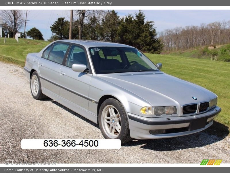 Titanium Silver Metallic / Grey 2001 BMW 7 Series 740iL Sedan