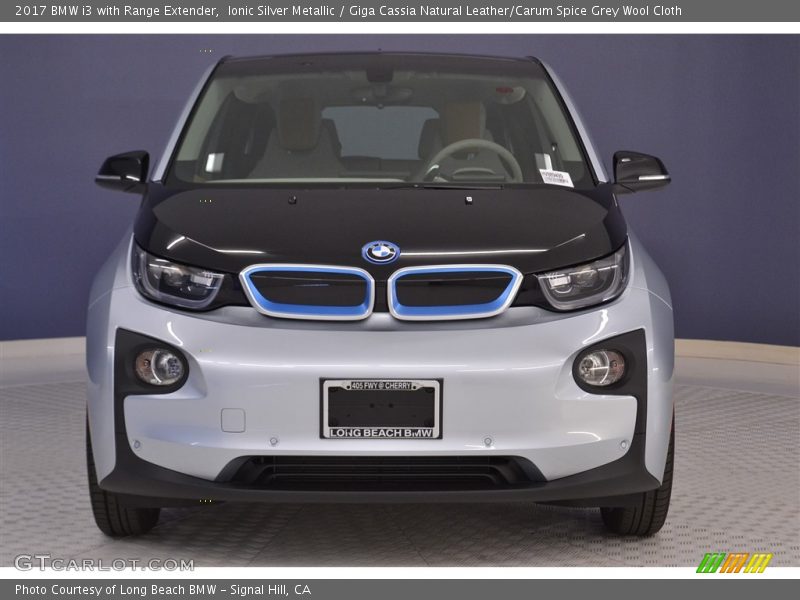 Ionic Silver Metallic / Giga Cassia Natural Leather/Carum Spice Grey Wool Cloth 2017 BMW i3 with Range Extender