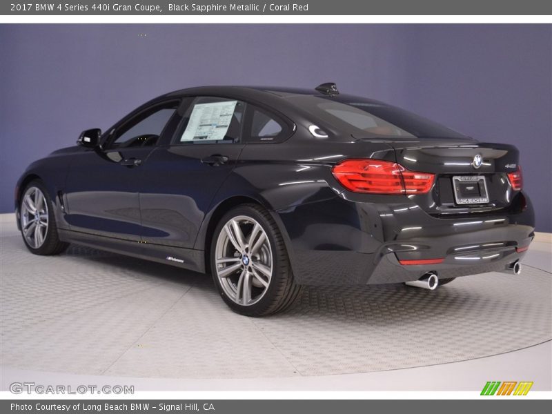 Black Sapphire Metallic / Coral Red 2017 BMW 4 Series 440i Gran Coupe