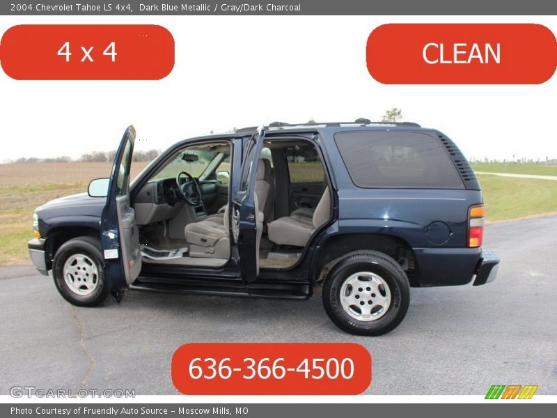 Dark Blue Metallic / Gray/Dark Charcoal 2004 Chevrolet Tahoe LS 4x4