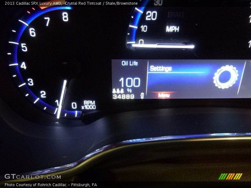 Crystal Red Tintcoat / Shale/Brownstone 2013 Cadillac SRX Luxury AWD