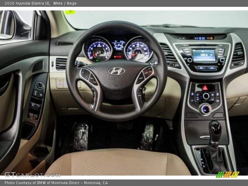 White / Beige 2016 Hyundai Elantra SE