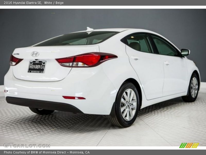 White / Beige 2016 Hyundai Elantra SE